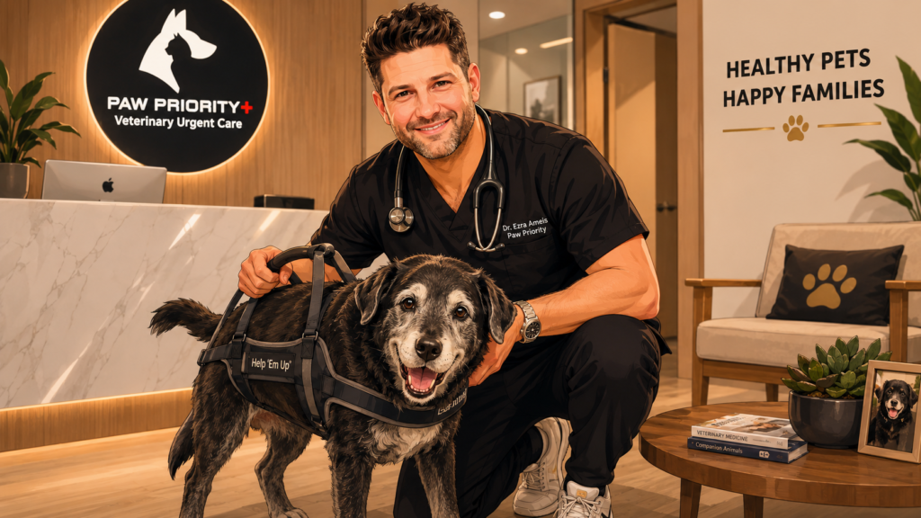 Senior dog showing subtle signs of chronic pain
